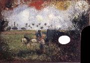 Camille Pissarro The artist-s palette with a landscape Spain oil painting artist